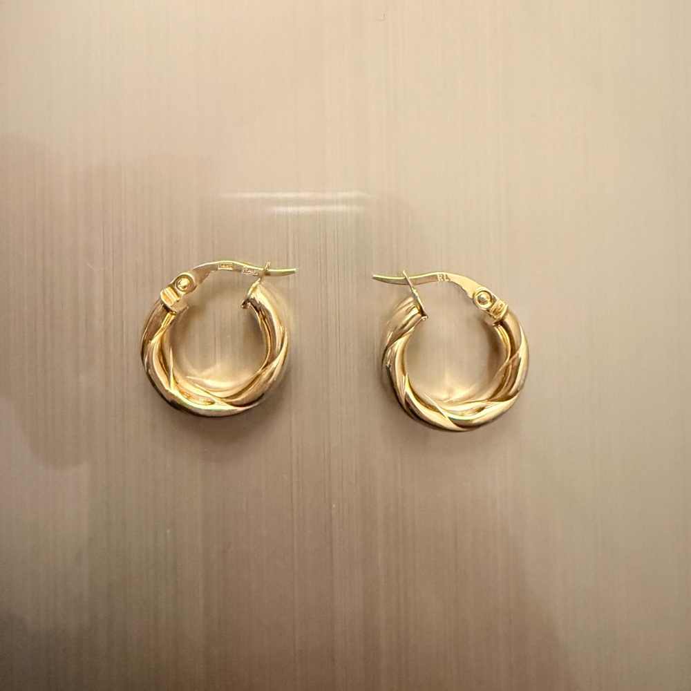 14K Gold Elegant Gold Hoop Earrings